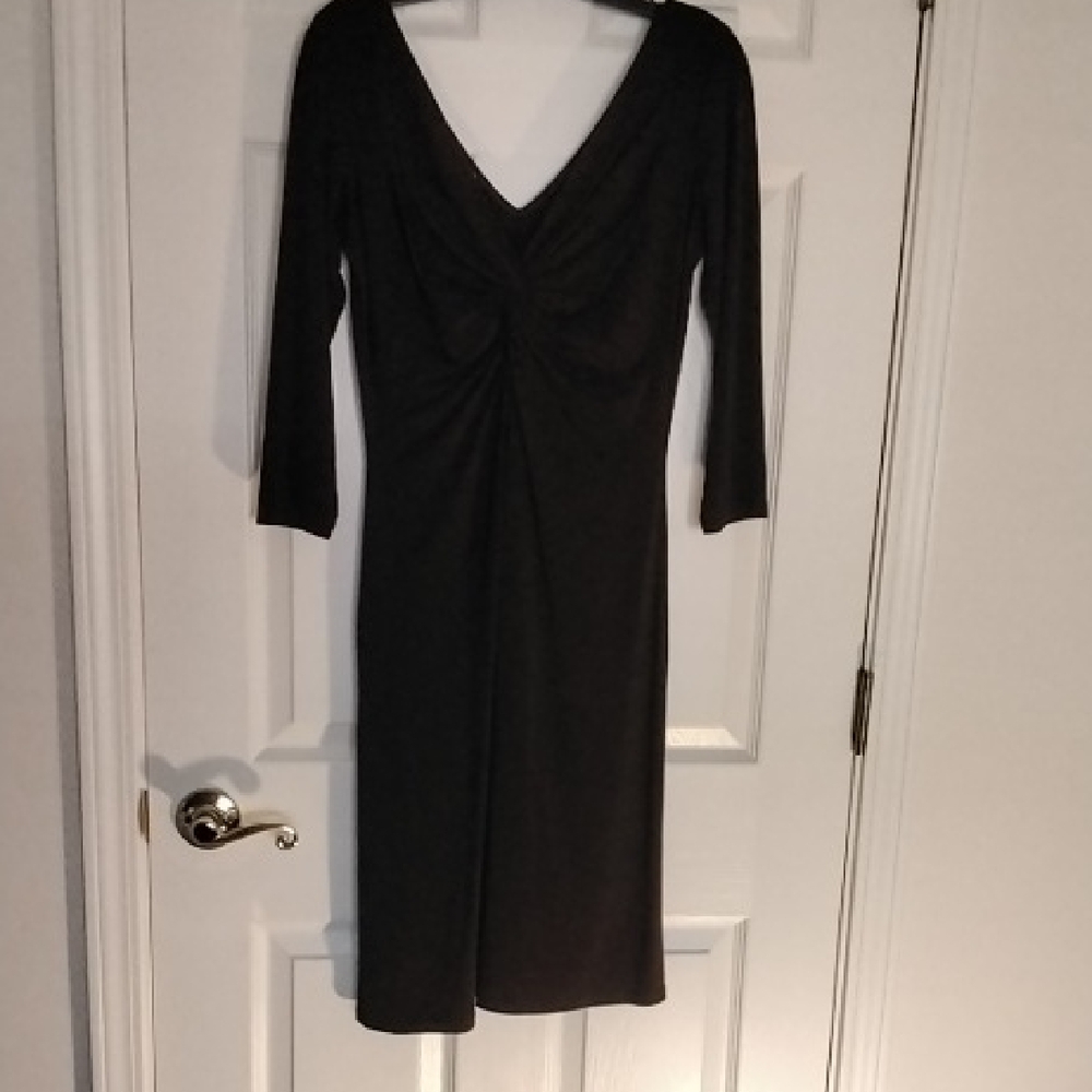 London Times Brown 3/4 Sleeve Dress